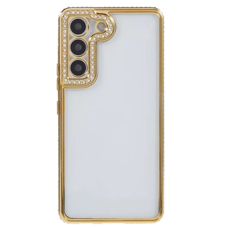 For Samsung Galaxy S22+ 5G Cell Phone Case Rhinestones Decor Soft TPU Shell