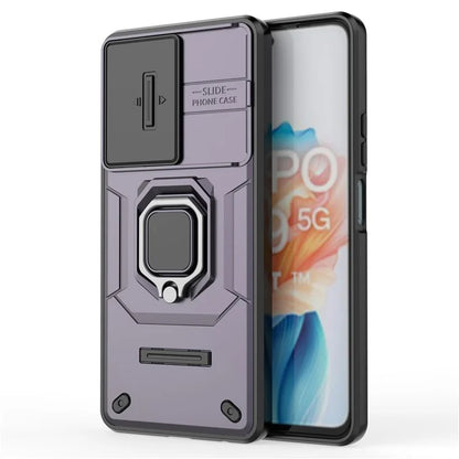 For Oppo A79 5G / A2 5G Case Camera Protection PC+TPU Phone Cover with Ring Kickstand