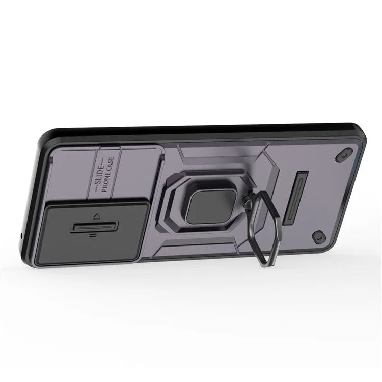 For Oppo A79 5G / A2 5G Case Camera Protection PC+TPU Phone Cover with Ring Kickstand