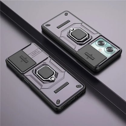 For Oppo A79 5G / A2 5G Case Camera Protection PC+TPU Phone Cover with Ring Kickstand