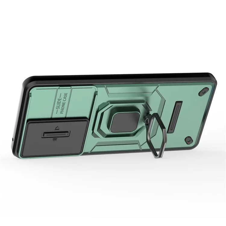 For Oppo A79 5G / A2 5G Case Camera Protection PC+TPU Phone Cover with Ring Kickstand