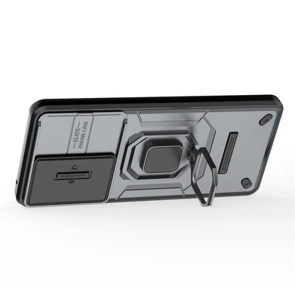 For Oppo A79 5G / A2 5G Case Camera Protection PC+TPU Phone Cover with Ring Kickstand