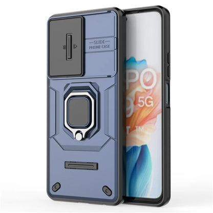 For Oppo A79 5G / A2 5G Case Camera Protection PC+TPU Phone Cover with Ring Kickstand