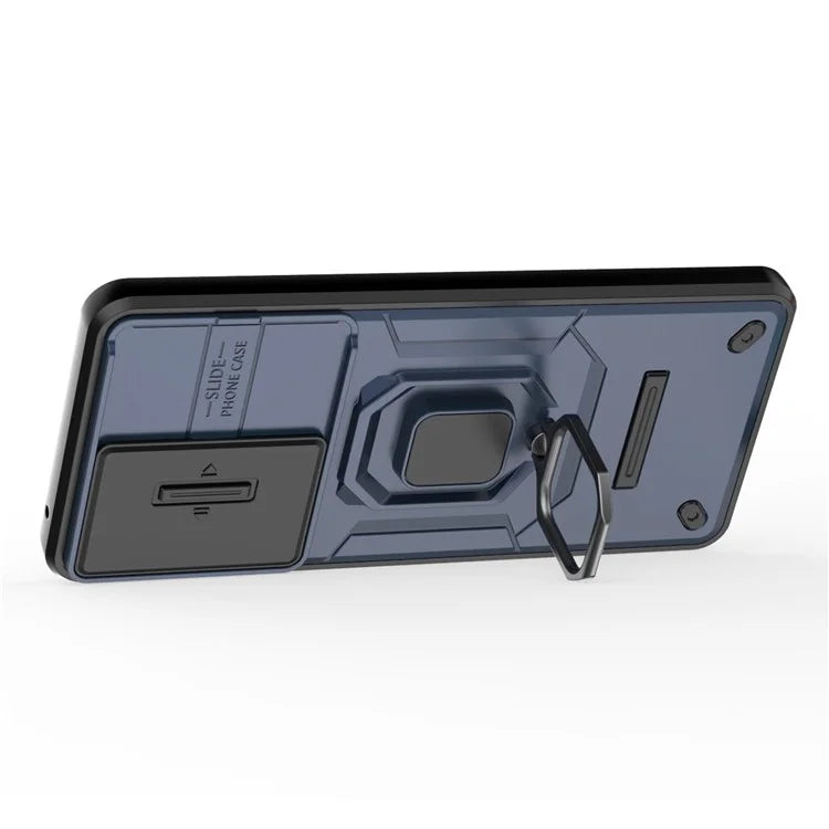 For Oppo A79 5G / A2 5G Case Camera Protection PC+TPU Phone Cover with Ring Kickstand