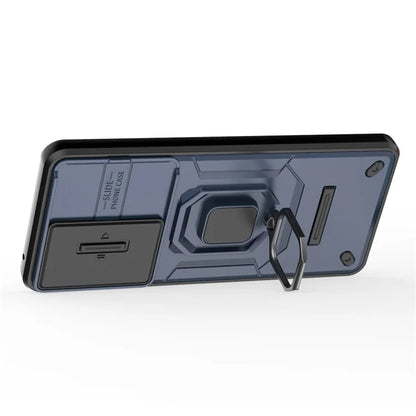 For Oppo A79 5G / A2 5G Case Camera Protection PC+TPU Phone Cover with Ring Kickstand