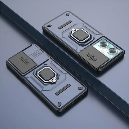 For Oppo A79 5G / A2 5G Case Camera Protection PC+TPU Phone Cover with Ring Kickstand