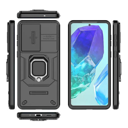 For Samsung Galaxy M55 5G / C55 5G / F55 5G Case PC+TPU Phone Protector with Slide Camera Cover
