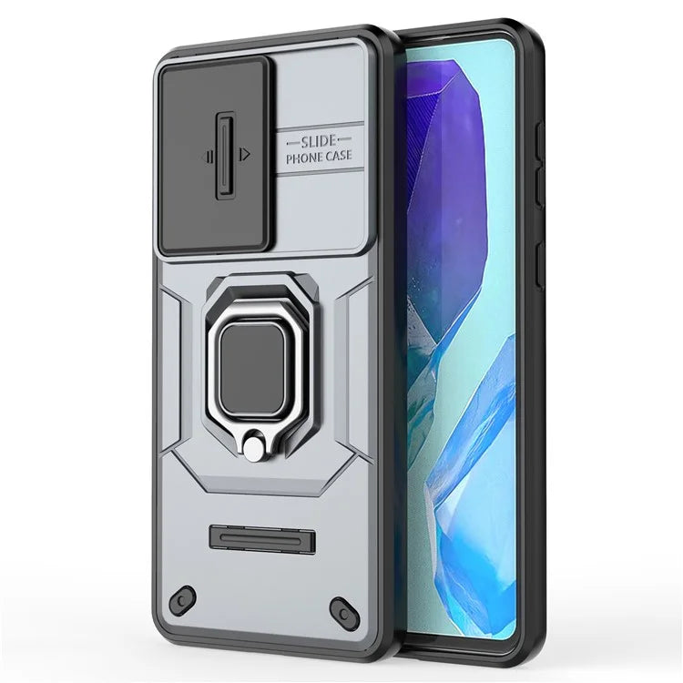 For Samsung Galaxy M55 5G / C55 5G / F55 5G Case PC+TPU Phone Protector with Slide Camera Cover