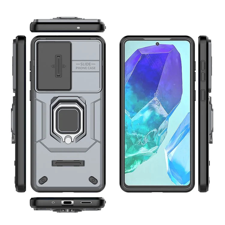 For Samsung Galaxy M55 5G / C55 5G / F55 5G Case PC+TPU Phone Protector with Slide Camera Cover