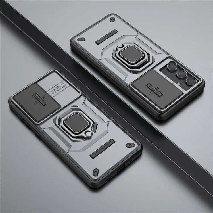 For Samsung Galaxy M55 5G / C55 5G / F55 5G Case PC+TPU Phone Protector with Slide Camera Cover