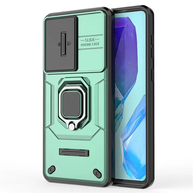 For Samsung Galaxy M55 5G / C55 5G / F55 5G Case PC+TPU Phone Protector with Slide Camera Cover