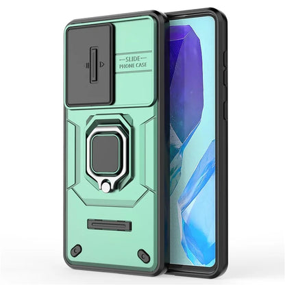 For Samsung Galaxy M55 5G / C55 5G / F55 5G Case PC+TPU Phone Protector with Slide Camera Cover