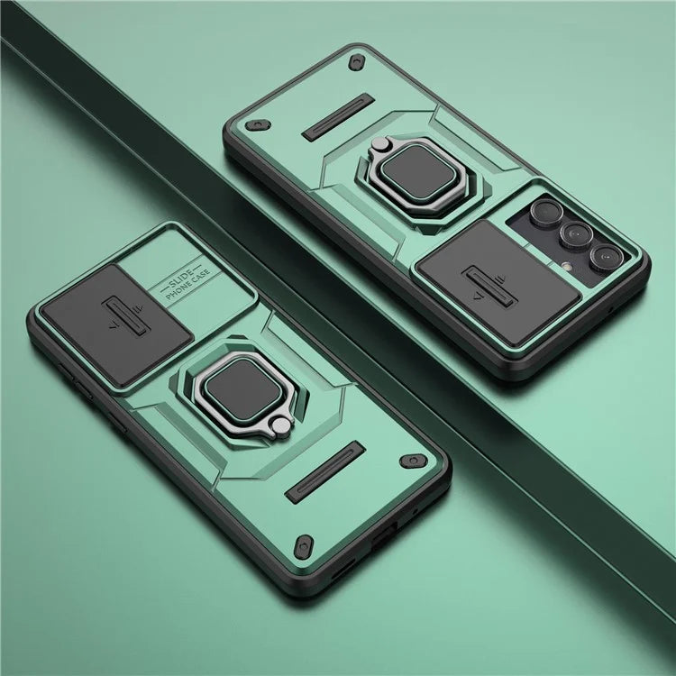 For Samsung Galaxy M55 5G / C55 5G / F55 5G Case PC+TPU Phone Protector with Slide Camera Cover