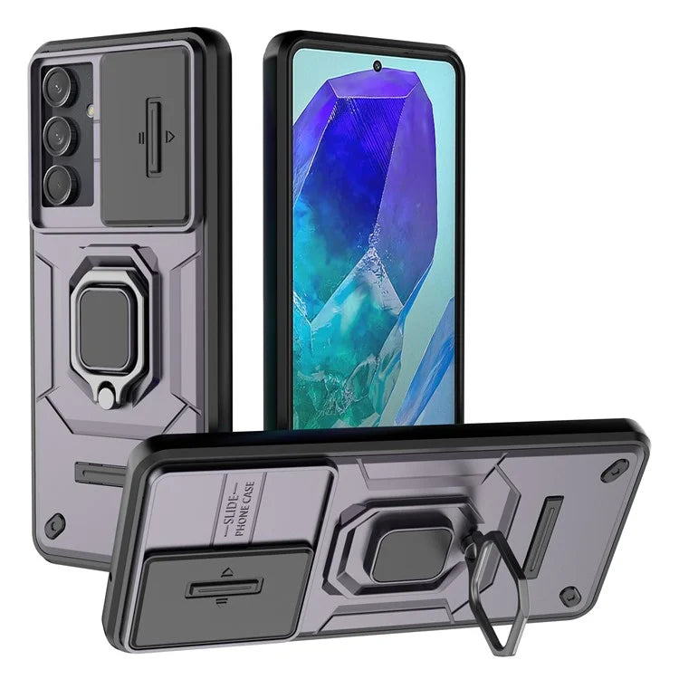 For Samsung Galaxy M55 5G / C55 5G / F55 5G Case PC+TPU Phone Protector with Slide Camera Cover