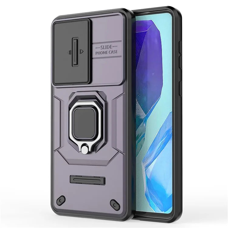 For Samsung Galaxy M55 5G / C55 5G / F55 5G Case PC+TPU Phone Protector with Slide Camera Cover