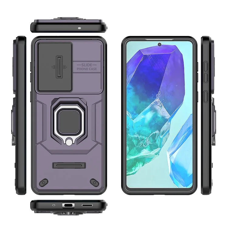 For Samsung Galaxy M55 5G / C55 5G / F55 5G Case PC+TPU Phone Protector with Slide Camera Cover