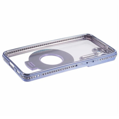 For Samsung Galaxy S23+ Case TPU Rhinestones Decor PC Ring Kickstand Protective Shell
