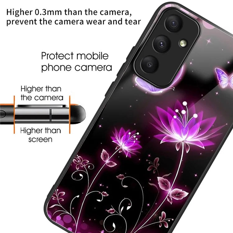 For Samsung Galaxy A33 5G Case Pattern Printed Tempered Glass TPU Phone Cover