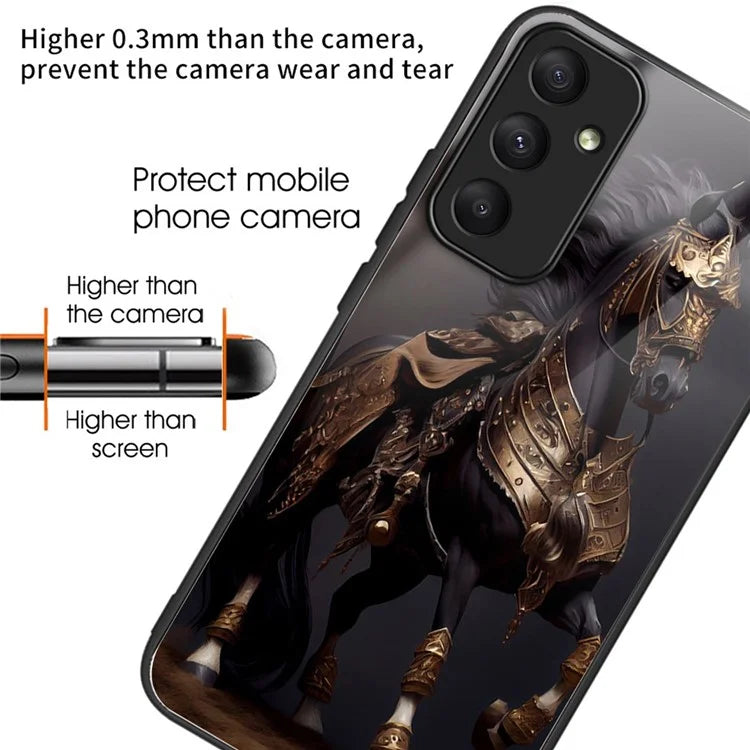 For Samsung Galaxy A33 5G Case Pattern Printed Tempered Glass TPU Phone Cover