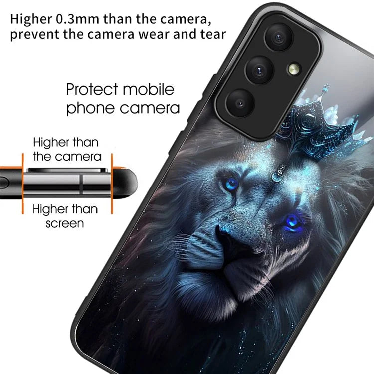 For Samsung Galaxy A33 5G Case Pattern Printed Tempered Glass TPU Phone Cover
