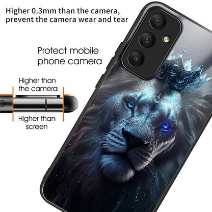 For Samsung Galaxy A33 5G Case Pattern Printed Tempered Glass TPU Phone Cover