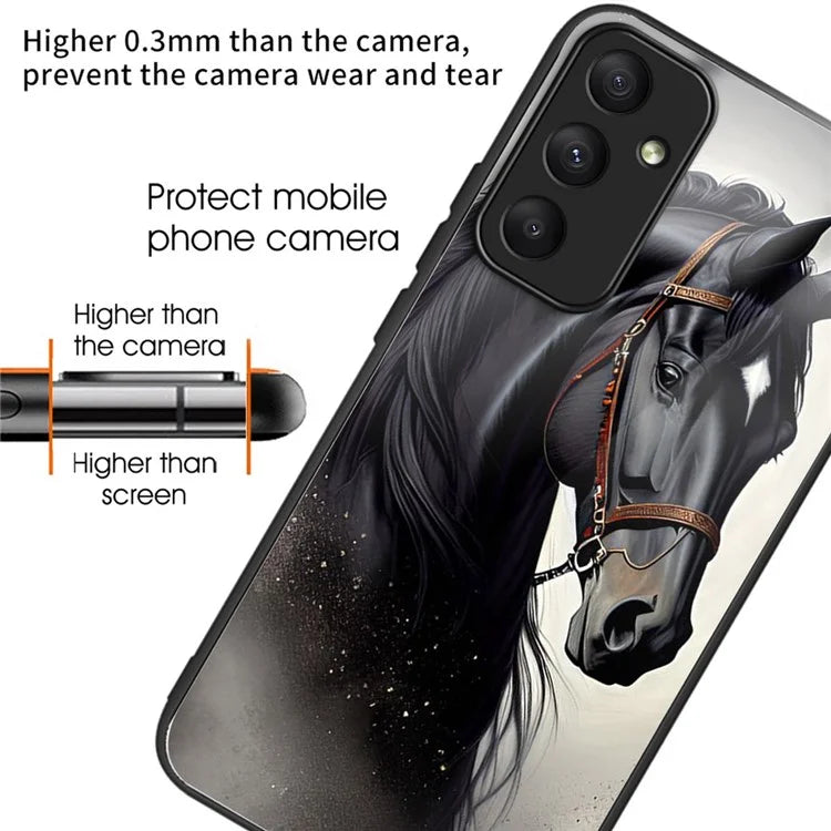 For Samsung Galaxy A33 5G Case Pattern Printed Tempered Glass TPU Phone Cover