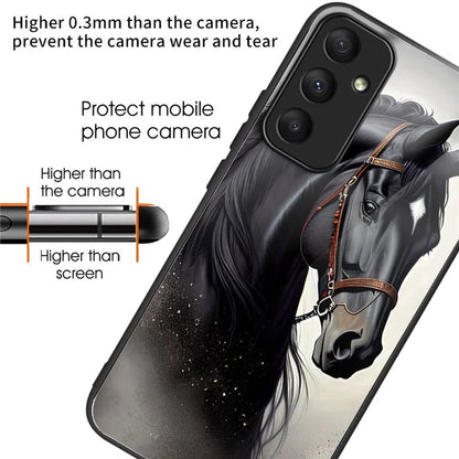 For Samsung Galaxy A33 5G Case Pattern Printed Tempered Glass TPU Phone Cover