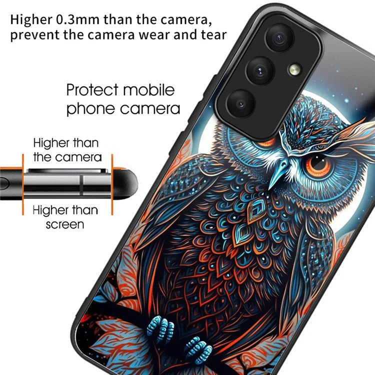 For Samsung Galaxy A33 5G Case Pattern Printed Tempered Glass TPU Phone Cover