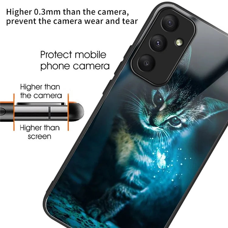 For Samsung Galaxy A33 5G Case Pattern Printed Tempered Glass TPU Phone Cover