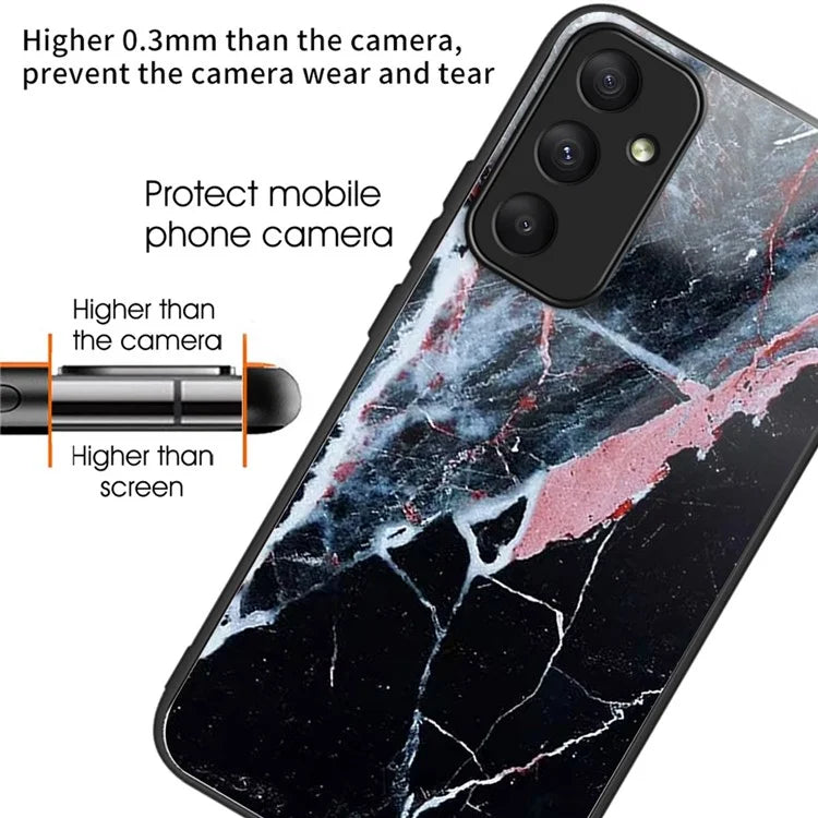 For Samsung Galaxy A33 5G Case Pattern Printed Tempered Glass TPU Phone Cover