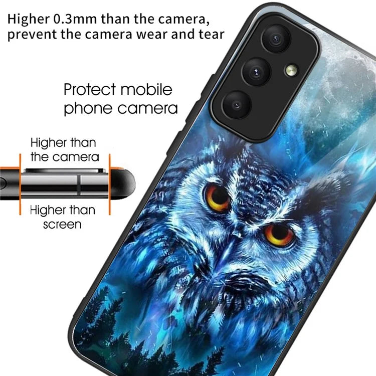 For Samsung Galaxy A33 5G Case Pattern Printed Tempered Glass TPU Phone Cover