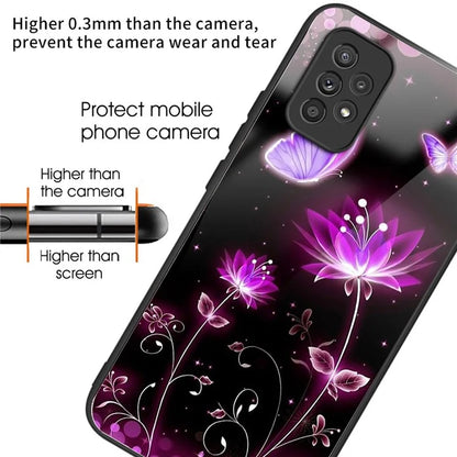 For Samsung Galaxy A53 5G Case Pattern Design Anti-Scratch Tempered Glass Phone Cover