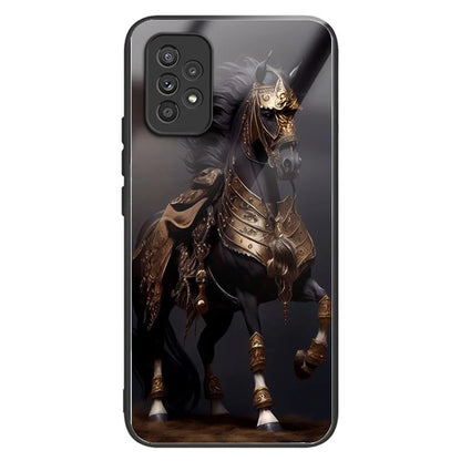 For Samsung Galaxy A53 5G Case Pattern Design Anti-Scratch Tempered Glass Phone Cover