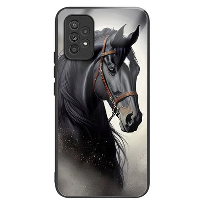 For Samsung Galaxy A53 5G Case Pattern Design Anti-Scratch Tempered Glass Phone Cover