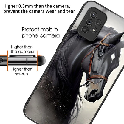 For Samsung Galaxy A53 5G Case Pattern Design Anti-Scratch Tempered Glass Phone Cover
