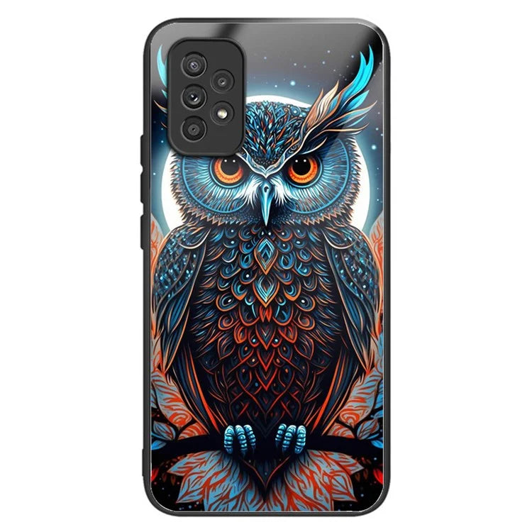 For Samsung Galaxy A53 5G Case Pattern Design Anti-Scratch Tempered Glass Phone Cover
