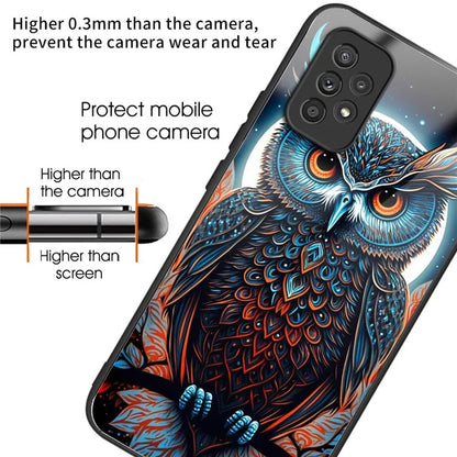 For Samsung Galaxy A53 5G Case Pattern Design Anti-Scratch Tempered Glass Phone Cover