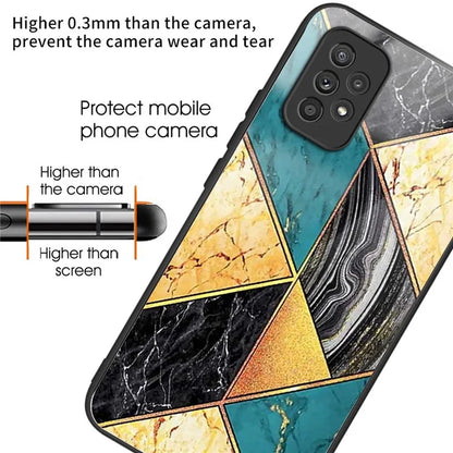 For Samsung Galaxy A53 5G Case Pattern Design Anti-Scratch Tempered Glass Phone Cover