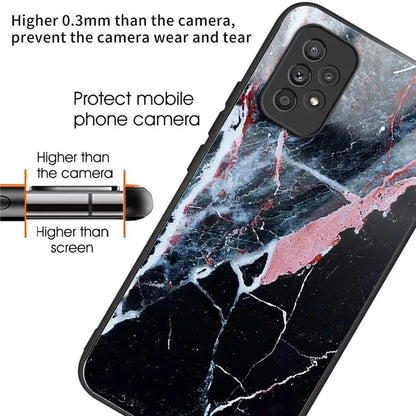 For Samsung Galaxy A53 5G Case Pattern Design Anti-Scratch Tempered Glass Phone Cover