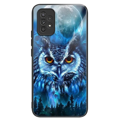For Samsung Galaxy A53 5G Case Pattern Design Anti-Scratch Tempered Glass Phone Cover
