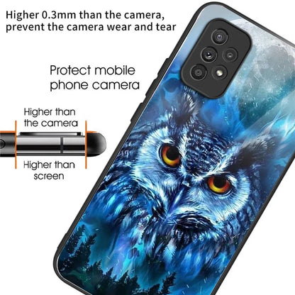 For Samsung Galaxy A53 5G Case Pattern Design Anti-Scratch Tempered Glass Phone Cover