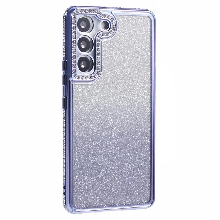 For Samsung Galaxy S23 Case TPU Drop Protection Rhinestone Decor Gradient Phone Protector