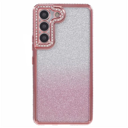 For Samsung Galaxy S23 Case TPU Drop Protection Rhinestone Decor Gradient Phone Protector