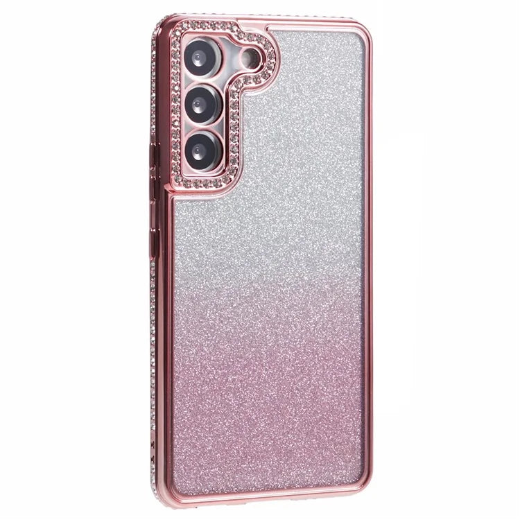 For Samsung Galaxy S23 Case TPU Drop Protection Rhinestone Decor Gradient Phone Protector