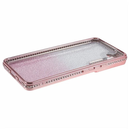 For Samsung Galaxy S23 Case TPU Drop Protection Rhinestone Decor Gradient Phone Protector
