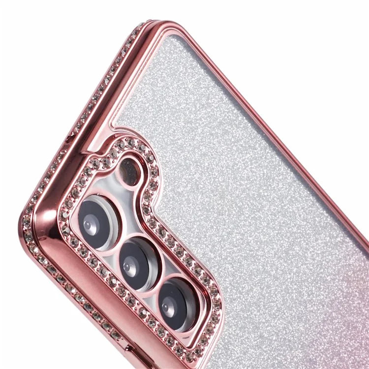 For Samsung Galaxy S23 Case TPU Drop Protection Rhinestone Decor Gradient Phone Protector