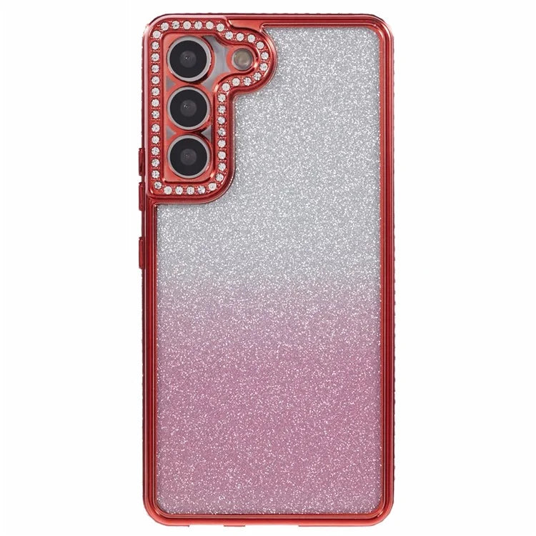 For Samsung Galaxy S23 Case TPU Drop Protection Rhinestone Decor Gradient Phone Protector