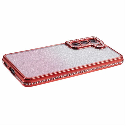 For Samsung Galaxy S23 Case TPU Drop Protection Rhinestone Decor Gradient Phone Protector