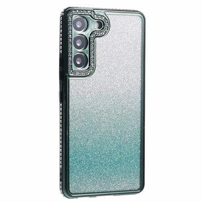 For Samsung Galaxy S23 Case TPU Drop Protection Rhinestone Decor Gradient Phone Protector
