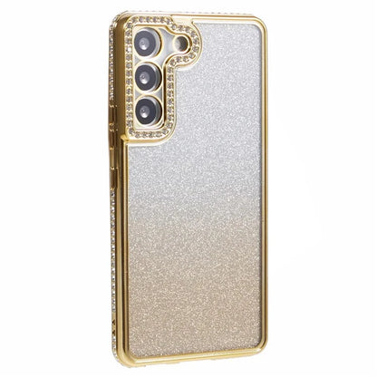 For Samsung Galaxy S23 Case TPU Drop Protection Rhinestone Decor Gradient Phone Protector